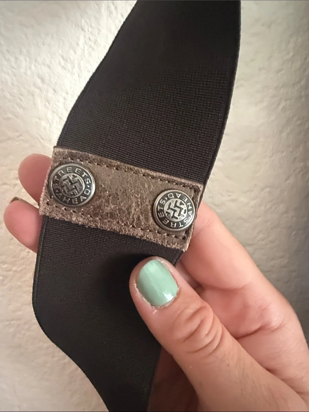 Streets Ahead Size XL Leather Wide Brown Link Belt with Dark Metal Rings NWOT